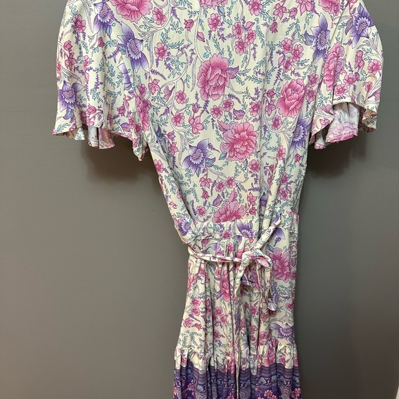 SALTY BRIGHT | Women’s Size 6 Pink Winona Floral Wrap Dress - Picture 8 of 9